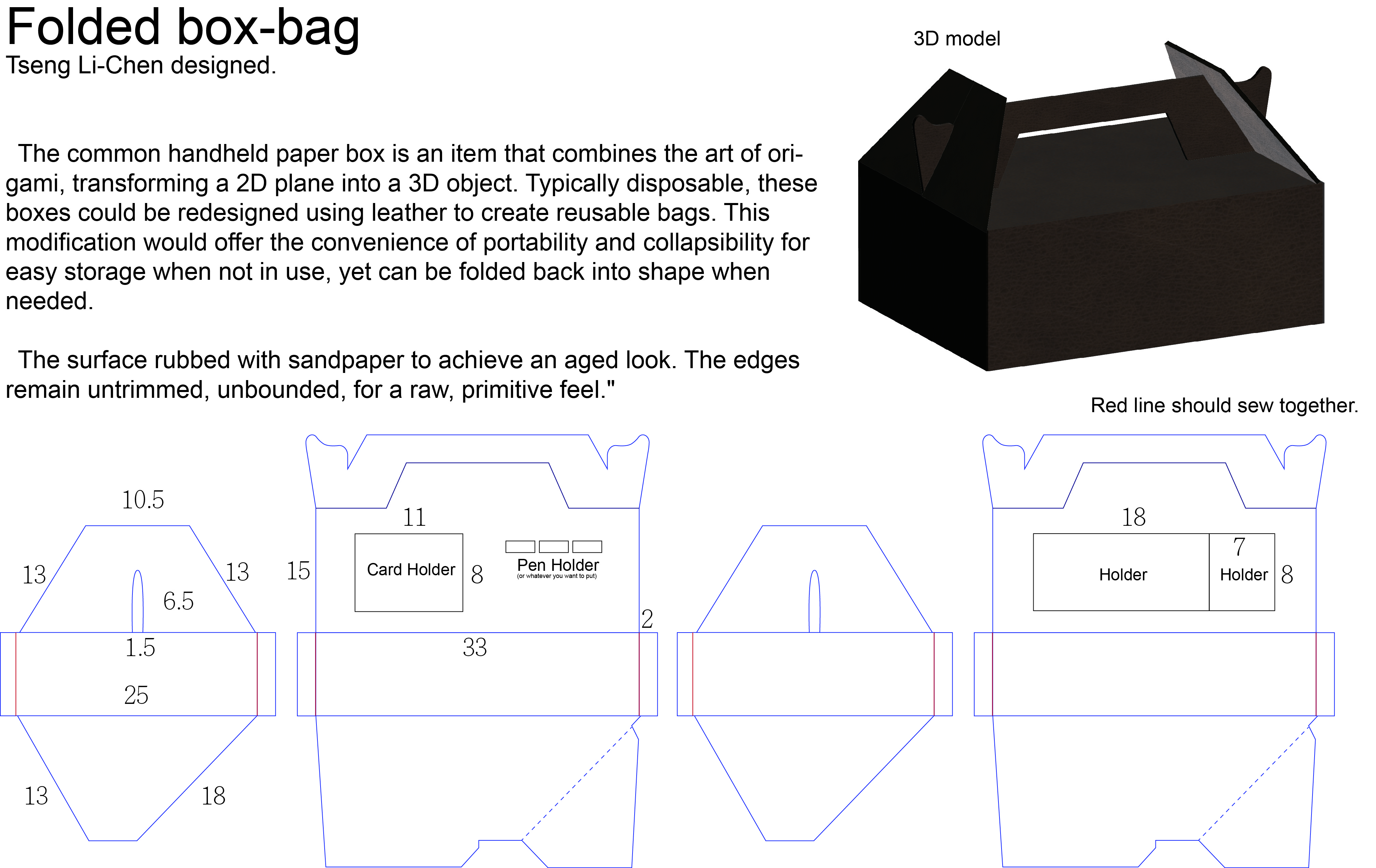 Entry: Folded Box-Bag – Real Leather Design Competitions
